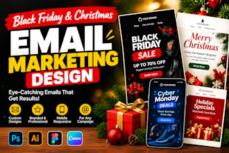 design black friday christmas email newsletter and promotional email