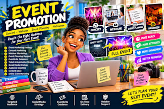 do event promotion, haloween, concert, webinar and event planning