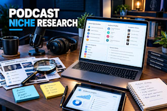 research podcast niches with targeted guest, audience, and show research support