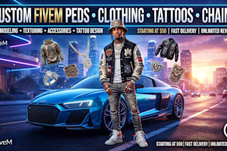 create custom fivem peds clothing tattoos chains mlo and maps
