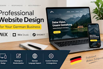 design german wix website, redesign wix website, wix  studio and showit website