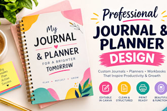 create prayer journal design, workbook design, planner design journal design