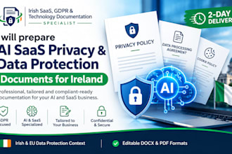 prepare ai saas privacy data protection documents for ireland