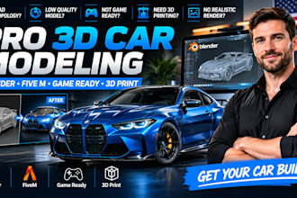 do 3d car modeling, 3d car design, automotive vehicle modeling in blender