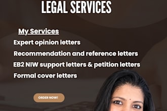 write expert opinion and uscis letters for eb2niw, eb1a, and o1 petitions