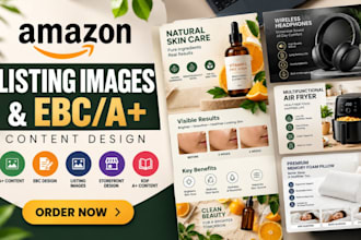 design amazon product images, amazon a plus content and amazon storefront