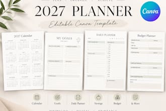 create an editable 2027 planner canva template