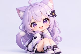create cute chibi and anime characters for games and 3d printing
