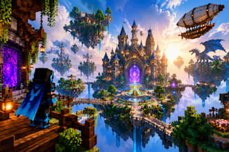 design an epic minecraft map, world, spawn, lobby