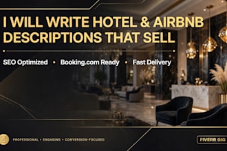 write luxury hotel description and airbnb listing