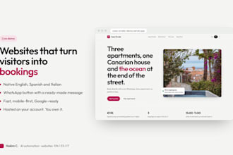 design a multilingual landing page website with whatsapp booking