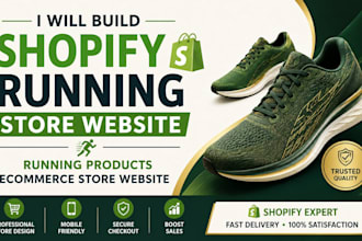 build shopify running store website running products ecommerce store website