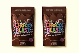 design standup pouch dieline, print ready artwork and packaging rendering