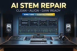 suno ai stems, ai music clean up, suno audio clean up, daw ready multi tracks