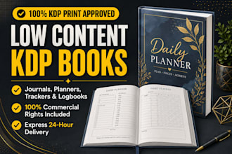 create low content kdp books for amazon publishing