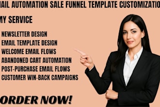 create email automation sale funnel template customization list management forms