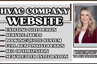 design a hvac company website, heating, cooling, air condition, contract website