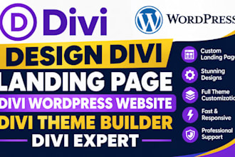 design divi landing page divi wordpress website divi theme builder divi expert