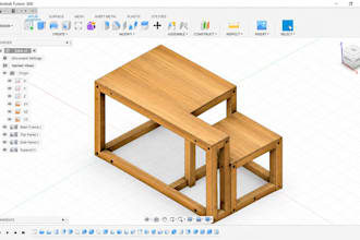 create parametric modelling, 3d furniture model, 3d cad drawing with fusion 360