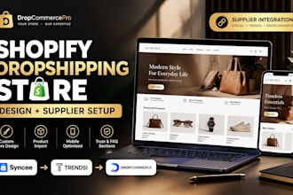 build shopify dropshipping store with syncee dropcommerce modalyst and trendsi