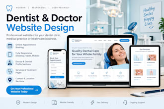 design responsive dentist appointment booking website, doctor website design