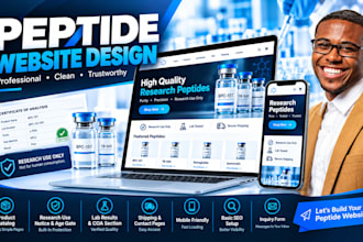 design a clean research peptide website that builds buyer trust