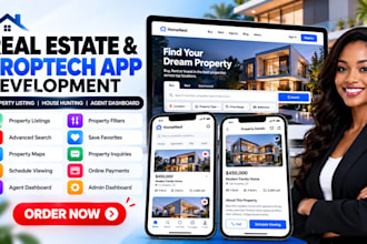 develop a real estate app, property listing, house hunting and proptech software