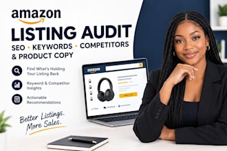 audit amazon listing SEO, keywords, competitors and product copy