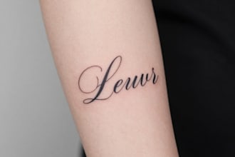 design a delicate fine line tattoo lettering