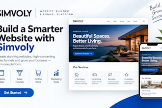 build a simvoly website, landing page or sales funnel
