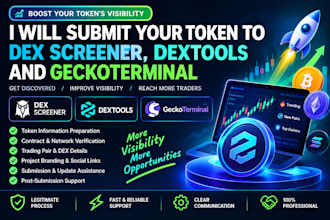 get your token ready for dex screener dextools and geckoterminal