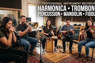 play harmonica trombone percussion mandolin fiddle for your tracks