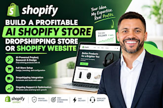 build a profitable ai shopify store, dropshipping store or shopify website