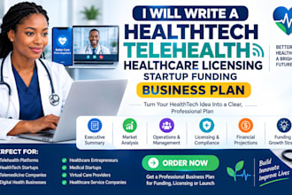 write a healthtech telehealth healthcare licensing startup funding business plan