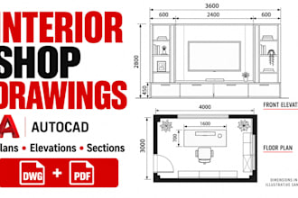 create interior shop drawings and details in autocad