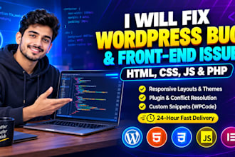 fix wordpress bugs, HTML, CSS, javascript issues