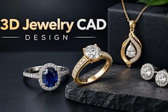 create 3d jewelry cad design, custom rings, pendants and jewelry models