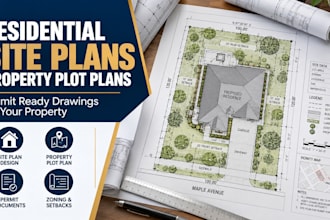 draw architectural site plan and plot plan in autocad