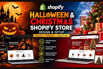 setup design halloween website shopify christmas website halloween shopify store