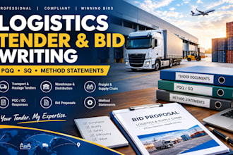 write logistics tender responses, bid proposals, pqq, sq, method statements