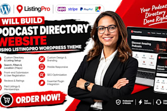 build pod directory business website customize wordpress theme using listingpro