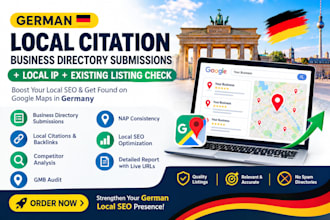 do german citations, seo, backlinks for local business directories on google map