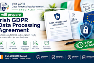 prepare an irish gdpr data processing agreement