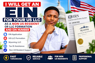 register ein for your US llc as non US resident or llc formation, ein number