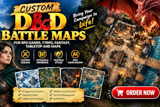 create custom dandd battle maps for rpg games, ttrpg, fantasy, tabletop and maps