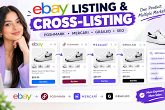 do ebay listing draft listing and cross listing on poshmark mercari grailed SEO