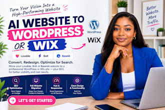 convert base44, loveable, bolt, framer ai, claude website to wix, wordpress cms