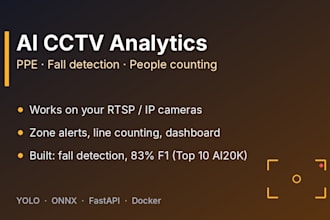 build ai cctv analytics for ppe, fall detection and people counting