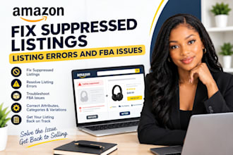 fix amazon suppressed listings, listing errors and fba issues