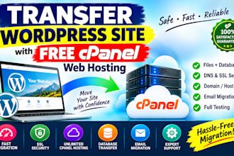 transfer wordpress site with free cpanel web hosting fast